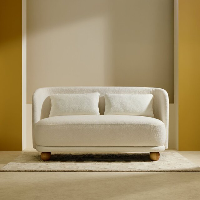 Habitat Poppy Fabric 2 Seater Sofa - Natural