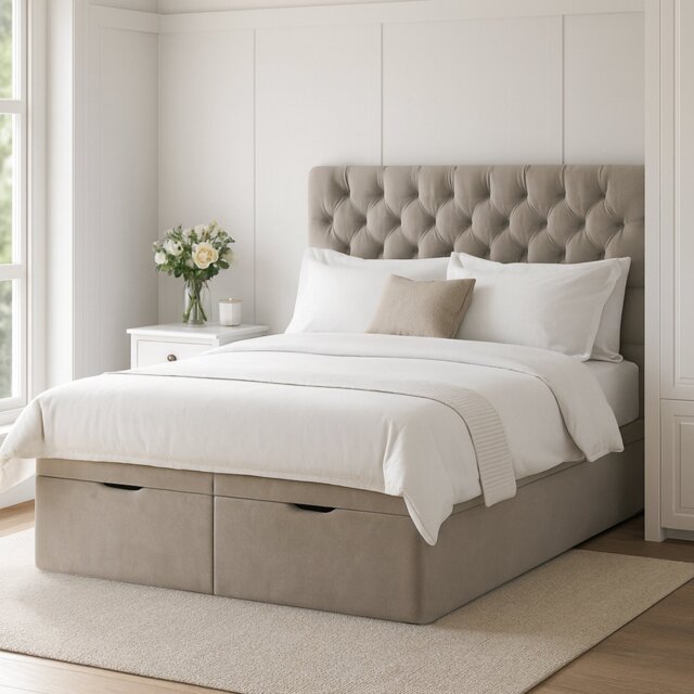 Millbrook Chester Superking End Lift Ottoman Bed - Natural
