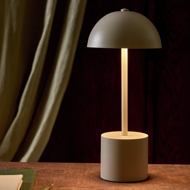 Habitat Rechargeable Mushroom LED Table Lamp - Taupe