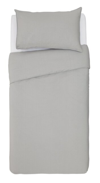 Habitat Cotton Rich 180 TC Plain Grey Bedding Set - Single