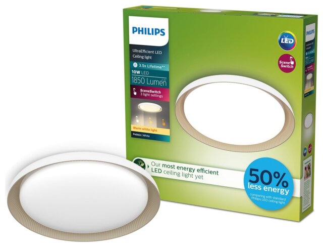 Philips LED Pebblo Scene Switch Ceiling Light - White
