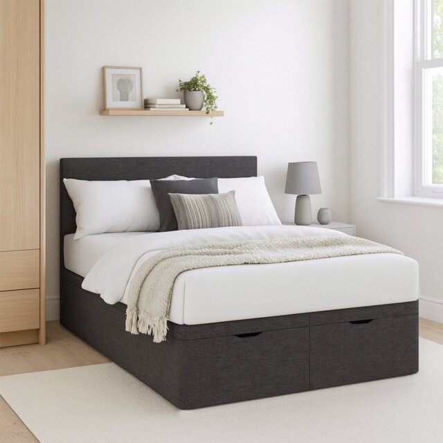 Millbrook Miller Superking End Lift Ottoman Bed - Charcoal
