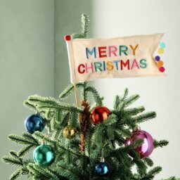 Habitat Merry Christmas Flag Tree Topper