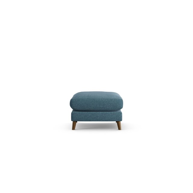 Habitat Lomond Fabric Footstool - Blue - Dark Leg