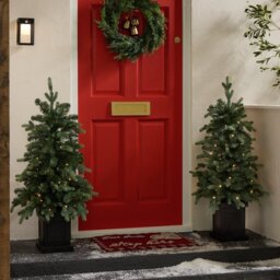 Habitat Pack of 2 3ft Pre Lit Potted Porch Christmas Tree