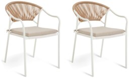 Habitat Elvas Set of 2 Rattan Effect Garden Chair - Natural