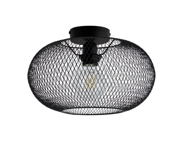 Habitat Tumba Mesh Flush to Ceiling Light - Black