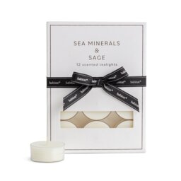 Habitat Pack of 12 Tealight Candles - Sea Minerals & Sage