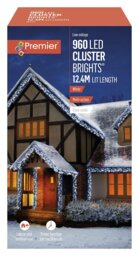 Premier Decorations 960 White LED Christmas Tree Lights