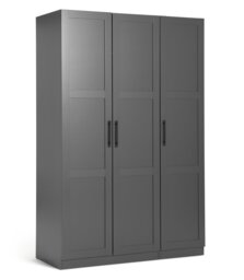 Habitat Munich Panelled 3 Door Wardrobe - Anthracite