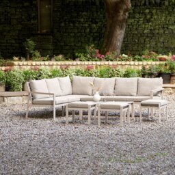 Pacific Aruba 10 Seater Metal Garden Corner Sofa Set - Grey