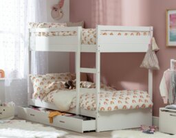 Habitat Rico Bunk Bed, Drawer & 2 Kids Mattresses - White