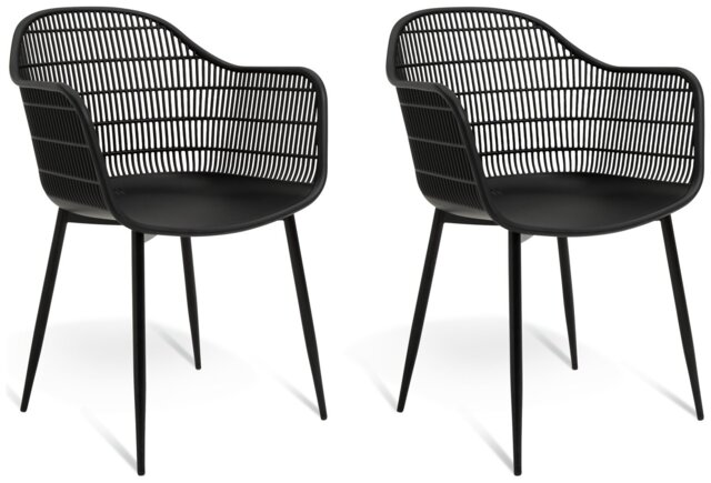 Habitat Serpa Set of 2 Plastic Garden Chairs - Black