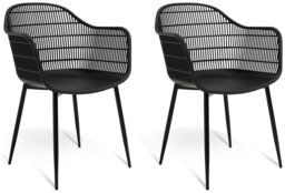 Habitat Serpa Set of 2 Plastic Garden Chairs - Black