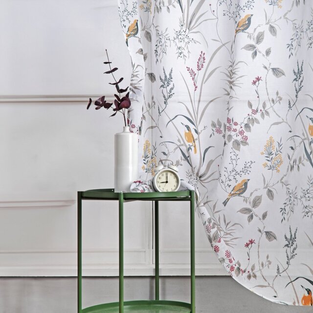 Habitat Birds Voile Curtain - Multicoloured - 140x229cm