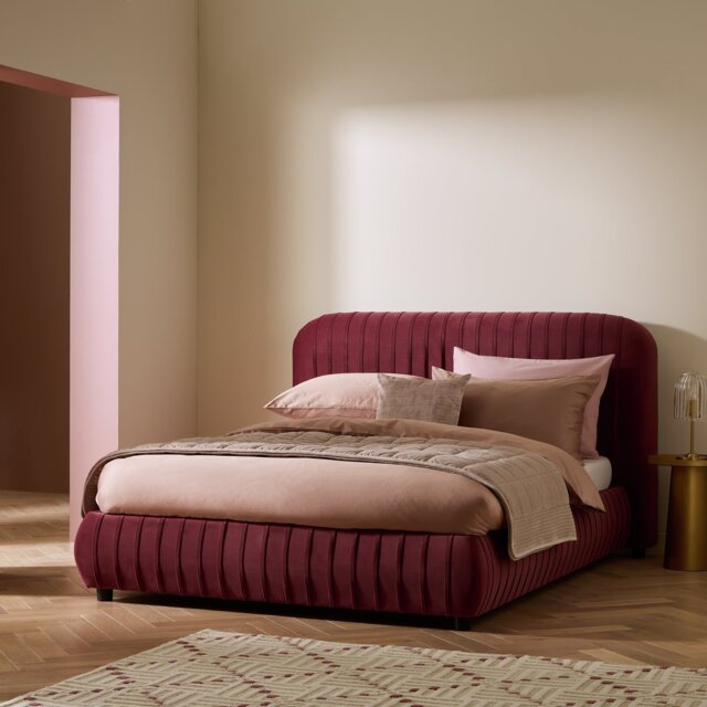 Habitat Beatrix Kingsize End Lift Ottoman Bed - Dark Red