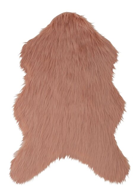 Habitat Sheepskin Faux Fur Blush Shaggy Rug - 90x60cm