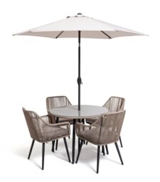 Habitat Malta 4 Seater Rattan Effect Patio Set - Natural