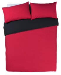 Habitat Easycare Two Tone Black & Red Bedding Set - Double