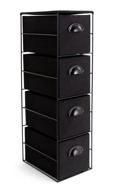 Habitat 4 Drawer Fabric Bathroom Storage Unit - Black
