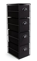 Habitat 4 Drawer Fabric Bathroom Storage Unit - Black