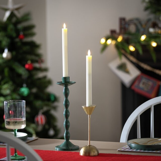 Habitat Pack of 2 LED Wax Taper Candles