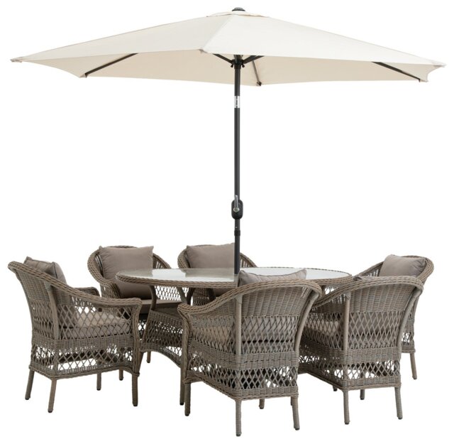 Habitat Palermo 6 Seater Rattan Effect Patio Set