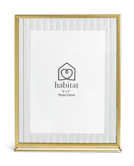 """Habitat Gold Reeded Glass Metal Picture Frame - 5x7"""""""