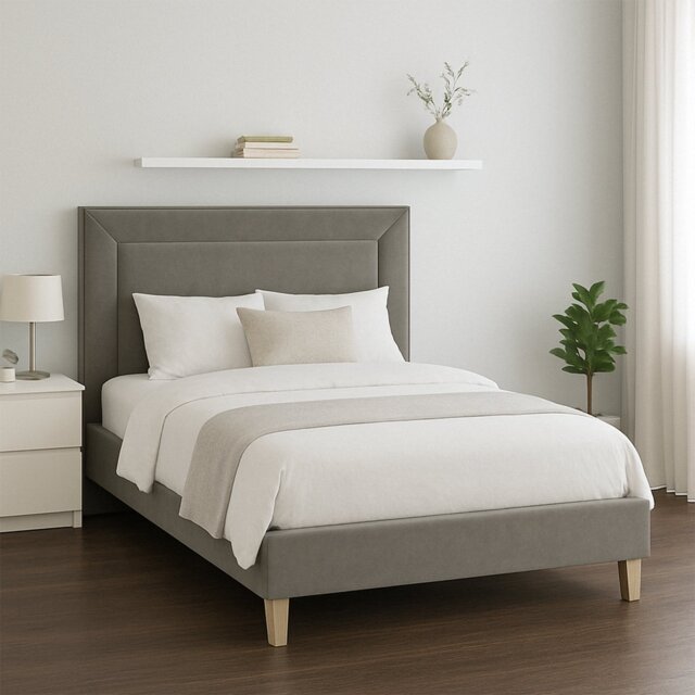 Millbrook Border Superking Fabric Bed Frame -Grey