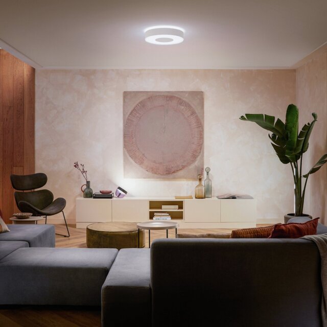 Philips Infuse Metal LED Flush to Ceiling Light - White