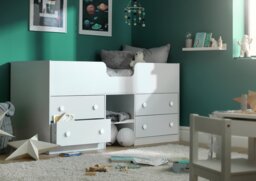 Habitat Jackson Shorty 4 Drawer Midsleeper Bed Frame - White