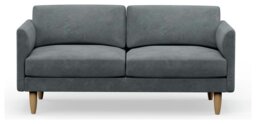 Hutch Velvet Curve Arm 3 Seater Sofa - Slate Grey