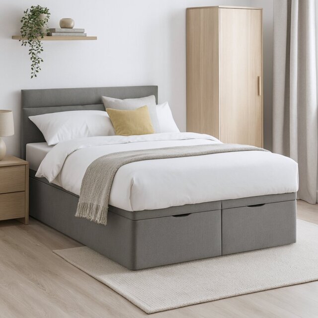 Millbrook Miller Superking Fabric EndLift Ottoman Bed- Grey
