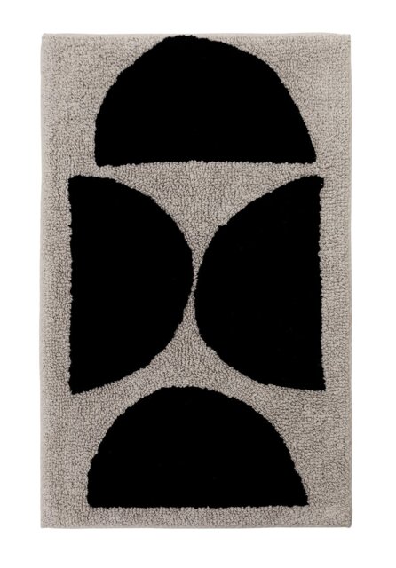 Habitat Cotton Geo Tufted Bath Mat - Grey & Black
