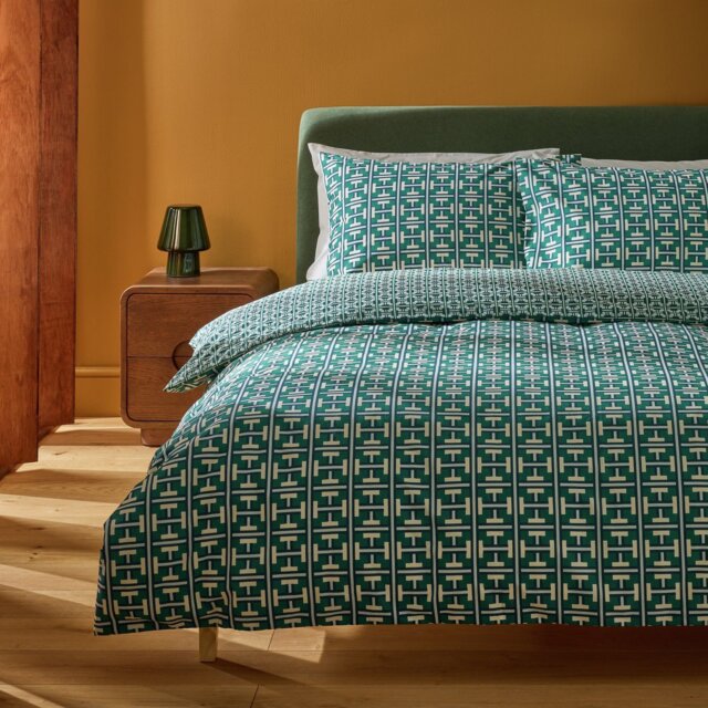 Habitat Geo Box Print Teal Bedding Set - King size