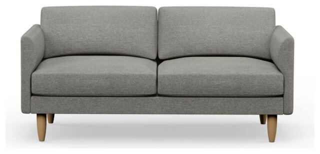 Hutch Fabric Curve Arm 3 Seater Sofa - Dove Grey