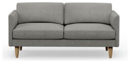 Hutch Fabric Curve Arm 3 Seater Sofa - Dove Grey