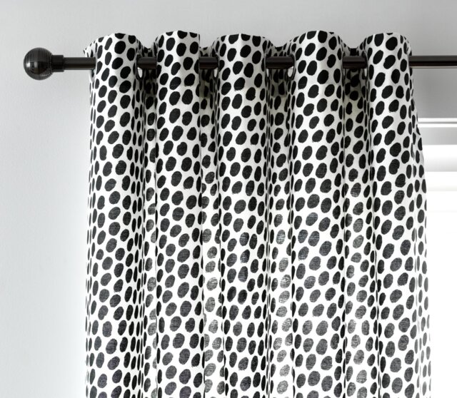 Habitat Dalmatian Eyelet Curtains  Black & White - 168x183cm