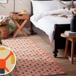 Habitat Octo Geometric Orange Cotton Flatweave Runner