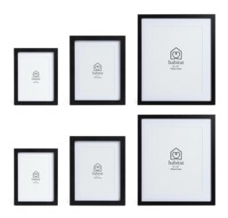 Habitat Black Wooden 6 Pack Picture Frames -Mixed Sizes