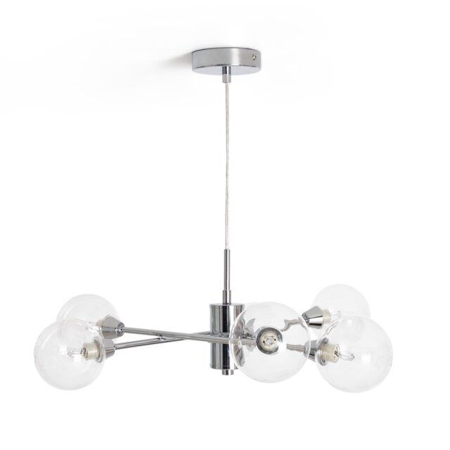 Habitat Sputnik Glass 6 Light Pendant Light - Chrome