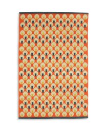 Habitat Octo Geometric Orange Cotton Flatweave Rug-120x180cm