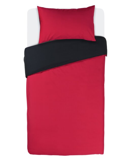 Habitat Easycare Two Tone Black & Red Bedding Set - Single
