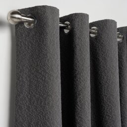Habitat Boucle Blackout Eyelet Curtains - Dark Grey -117x137cm