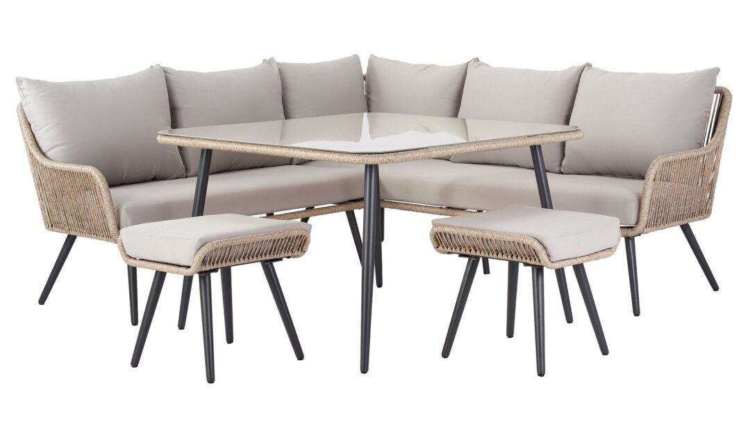 Habitat Malta Seater Garden Corner Sofa Set Natural by Habitat