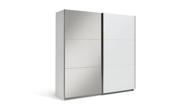 Habitat Holsted Half Mirror 200cm Sliding Wardrobe - White