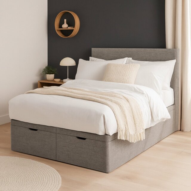Millbrook Taylor Double Fabric End Lift Ottoman Bed - Grey