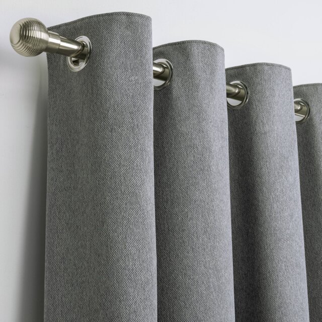 Habitat Textured Blackout Eyelet Curtains - Grey - 168x229cm