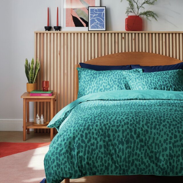 Habitat Emerald Brush Strokes Green Bedding Set - Single
