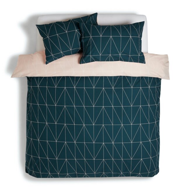 Habitat Geo Navy & Blush Reversible Bedding Set - Double